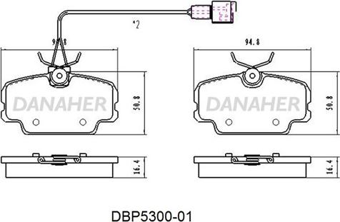 Danaher DBP5300-01 - Гальмівні колодки, дискові гальма autozip.com.ua