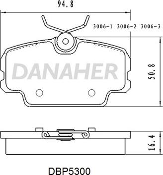 Danaher DBP5300 - Гальмівні колодки, дискові гальма autozip.com.ua