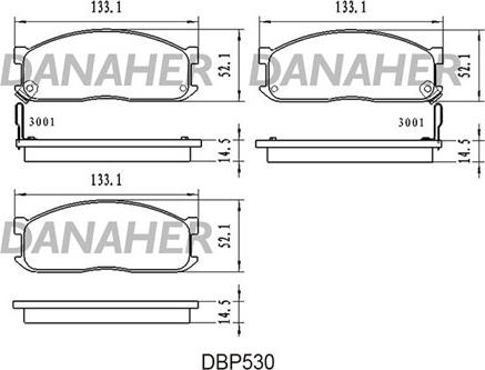 Danaher DBP530 - Гальмівні колодки, дискові гальма autozip.com.ua