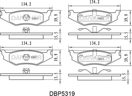 Danaher DBP5319 - Гальмівні колодки, дискові гальма autozip.com.ua