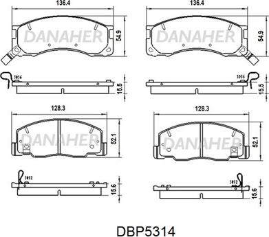 Danaher DBP5314 - Гальмівні колодки, дискові гальма autozip.com.ua