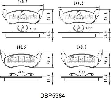 Danaher DBP5384 - Гальмівні колодки, дискові гальма autozip.com.ua