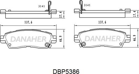 Danaher DBP5386 - Гальмівні колодки, дискові гальма autozip.com.ua