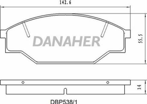 Danaher DBP538/1 - Гальмівні колодки, дискові гальма autozip.com.ua