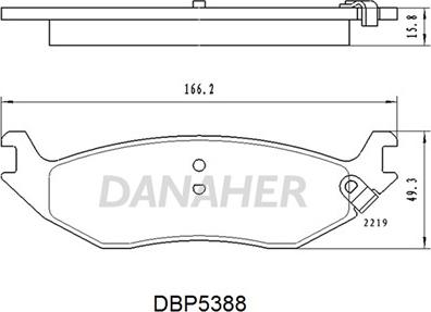 Danaher DBP5388 - Гальмівні колодки, дискові гальма autozip.com.ua