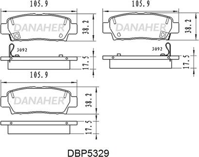 Danaher DBP5329 - Гальмівні колодки, дискові гальма autozip.com.ua