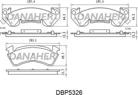 Danaher DBP5326 - Гальмівні колодки, дискові гальма autozip.com.ua