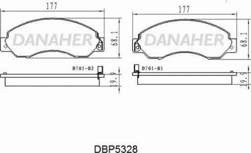 Danaher DBP5328 - Гальмівні колодки, дискові гальма autozip.com.ua