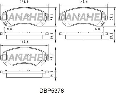 Danaher DBP5376 - Гальмівні колодки, дискові гальма autozip.com.ua