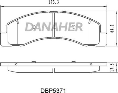 Danaher DBP5371 - Гальмівні колодки, дискові гальма autozip.com.ua