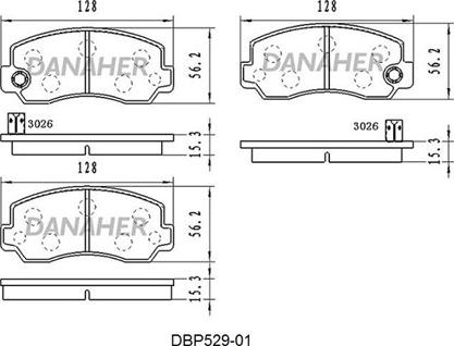 Danaher DBP529-01 - Гальмівні колодки, дискові гальма autozip.com.ua