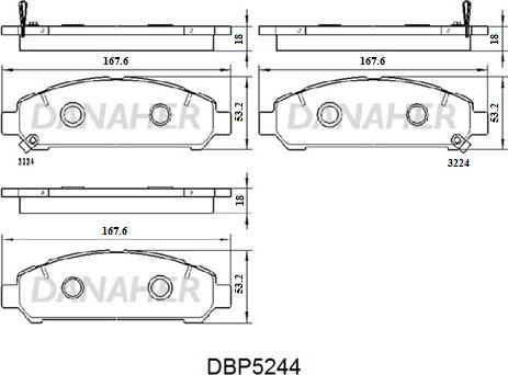 Danaher DBP5244 - Гальмівні колодки, дискові гальма autozip.com.ua