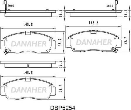 Danaher DBP5254 - Гальмівні колодки, дискові гальма autozip.com.ua