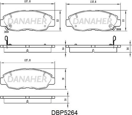 Danaher DBP5264 - Гальмівні колодки, дискові гальма autozip.com.ua
