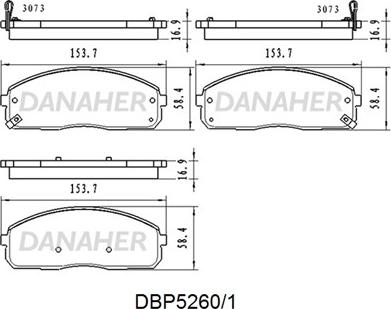 Danaher DBP5260/1 - Гальмівні колодки, дискові гальма autozip.com.ua