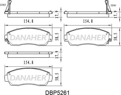 Danaher DBP5261 - Гальмівні колодки, дискові гальма autozip.com.ua
