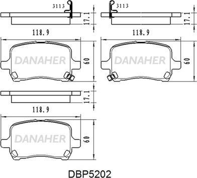 Danaher DBP5202 - Гальмівні колодки, дискові гальма autozip.com.ua