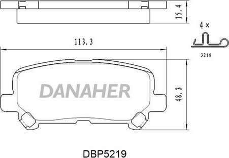 Danaher DBP5219 - Гальмівні колодки, дискові гальма autozip.com.ua