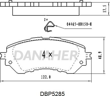Danaher DBP5285 - Гальмівні колодки, дискові гальма autozip.com.ua