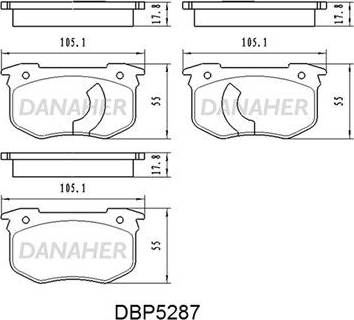 Danaher DBP5287 - Гальмівні колодки, дискові гальма autozip.com.ua