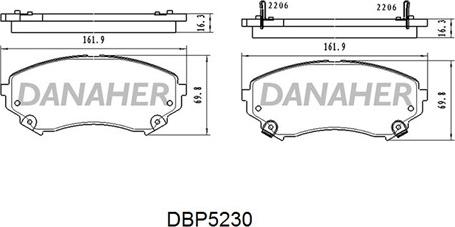 Danaher DBP5230 - Гальмівні колодки, дискові гальма autozip.com.ua