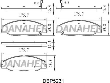 Danaher DBP5231 - Гальмівні колодки, дискові гальма autozip.com.ua