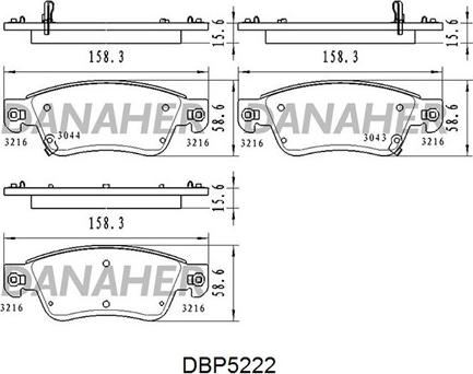 Danaher DBP5222 - Гальмівні колодки, дискові гальма autozip.com.ua