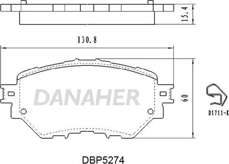 Danaher DBP5274 - Гальмівні колодки, дискові гальма autozip.com.ua
