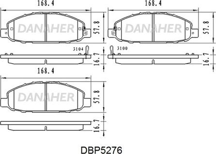 Danaher DBP5276 - Гальмівні колодки, дискові гальма autozip.com.ua
