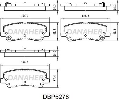 Danaher DBP5278 - Гальмівні колодки, дискові гальма autozip.com.ua