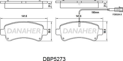 Danaher DBP5273 - Гальмівні колодки, дискові гальма autozip.com.ua