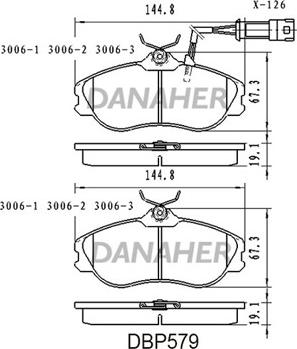 Danaher DBP579 - Гальмівні колодки, дискові гальма autozip.com.ua