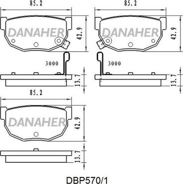 Danaher DBP570/1 - Гальмівні колодки, дискові гальма autozip.com.ua