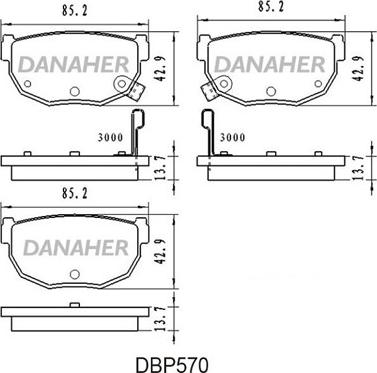 Danaher DBP570 - Гальмівні колодки, дискові гальма autozip.com.ua