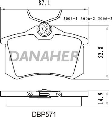 Danaher DBP571 - Гальмівні колодки, дискові гальма autozip.com.ua