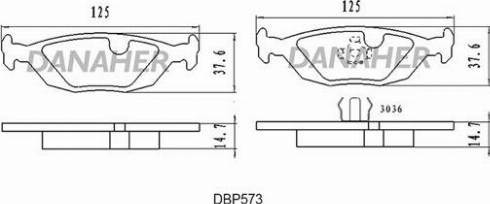 Danaher DBP573 - Гальмівні колодки, дискові гальма autozip.com.ua