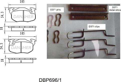 Danaher DBP696/1 - Гальмівні колодки, дискові гальма autozip.com.ua