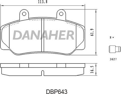 Danaher DBP643 - Гальмівні колодки, дискові гальма autozip.com.ua