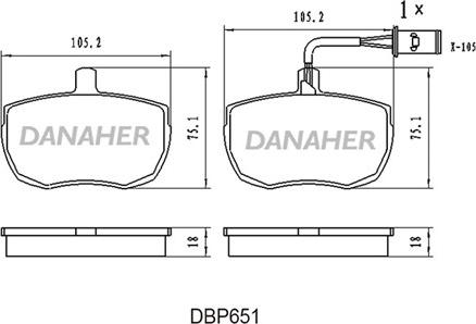 Danaher DBP651 - Гальмівні колодки, дискові гальма autozip.com.ua