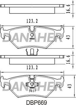 Danaher DBP669 - Гальмівні колодки, дискові гальма autozip.com.ua