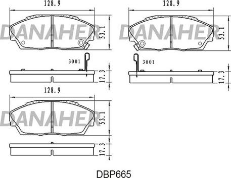 Danaher DBP665 - Гальмівні колодки, дискові гальма autozip.com.ua