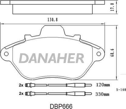 Danaher DBP666 - Гальмівні колодки, дискові гальма autozip.com.ua