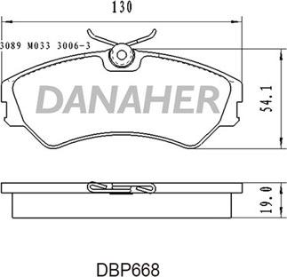 Danaher DBP668 - Гальмівні колодки, дискові гальма autozip.com.ua