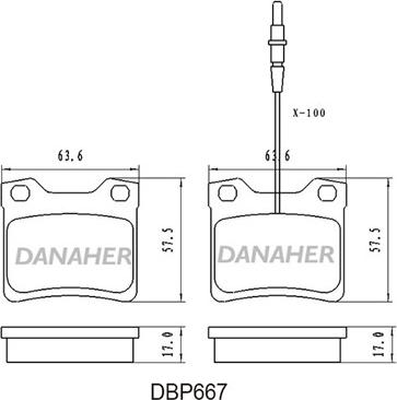 Danaher DBP667 - Гальмівні колодки, дискові гальма autozip.com.ua