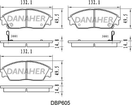 Danaher DBP605 - Гальмівні колодки, дискові гальма autozip.com.ua