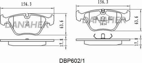 Danaher DBP602/1 - Гальмівні колодки, дискові гальма autozip.com.ua