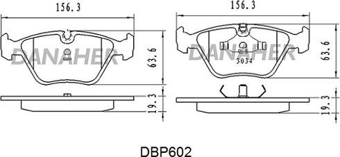 Danaher DBP602 - Гальмівні колодки, дискові гальма autozip.com.ua