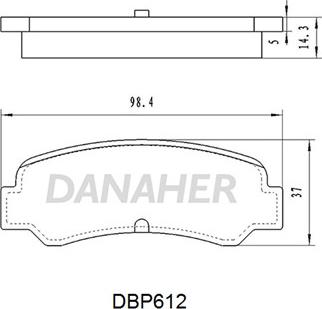 Danaher DBP612 - Гальмівні колодки, дискові гальма autozip.com.ua