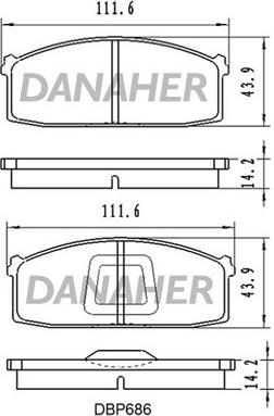 Danaher DBP686 - Гальмівні колодки, дискові гальма autozip.com.ua