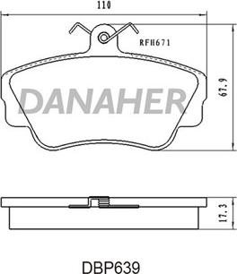 Danaher DBP639 - Гальмівні колодки, дискові гальма autozip.com.ua